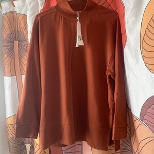 NWT ZARA rust mock turtleneck sweatshirt tunic